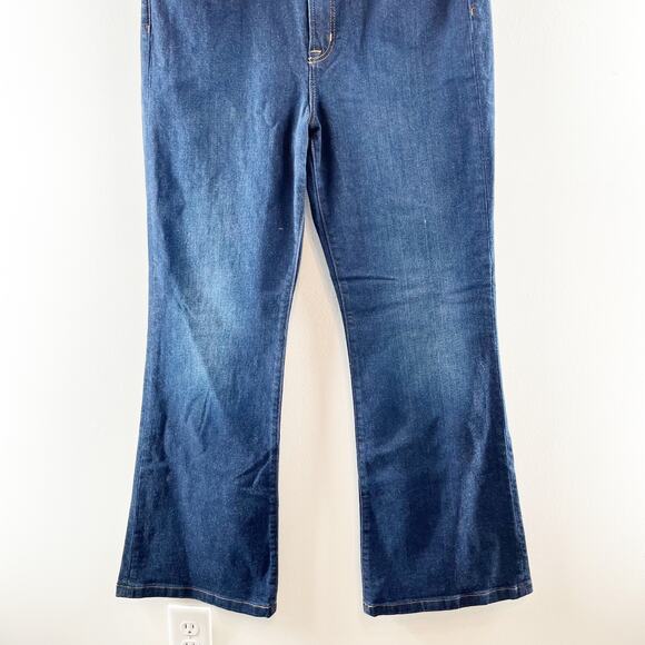 GAP High Rise 70s Flare Leg Jeans Dark Wash Blue 32 / 14 - Picture 10 of 12
